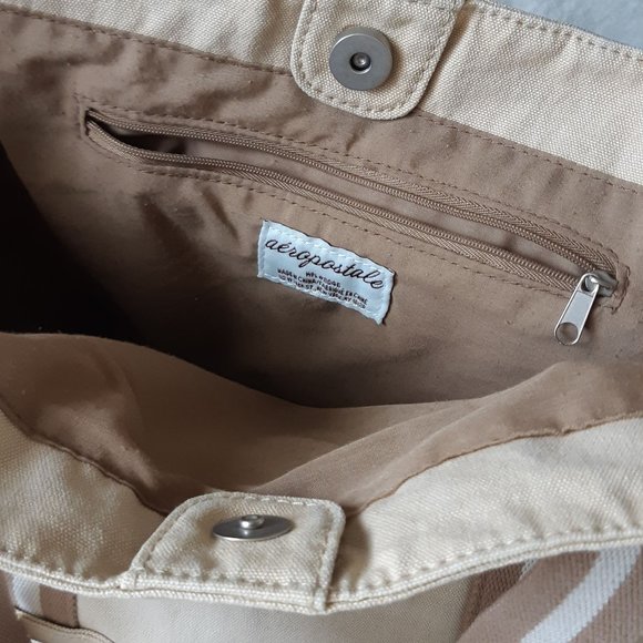 ☘ 2/$20 ☘ Aeropostale | Tan Canvas Tote - Picture 3 of 3